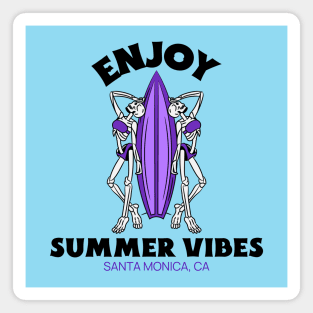 Summer Vibes Santa Monica Surfer Surf Surfing Beach Magnet